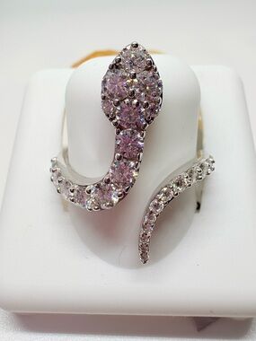 Sterling Silver Moissanite Snake Rings Size 7